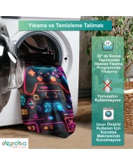 Penra Oyuncu Odası Halısı Kadife Kaymaz Pamuk Tabanlı Yıkanabilir Antibakteriyel Gamer