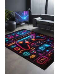 Penra Oyuncu Odası Halısı Kadife Kaymaz Pamuk Tabanlı Yıkanabilir Antibakteriyel Gamer