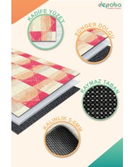 Alansa Kadife Yıkanabilir Kaymaz Pamuk Tabanlı Antibakteriyel Salon Halısı