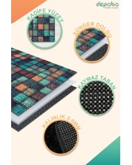 Vera Kadife Yıkanabilir Kaymaz Pamuk Tabanlı Antibakteriyel Salon Halısı