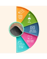 Sarema Kadife Yıkanabilir Kaymaz Pamuk Tabanlı Antibakteriyel Salon Halısı