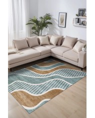 Tedan Kadife Yıkanabilir Kaymaz Pamuk Tabanlı Antibakteriyel Salon Halısı