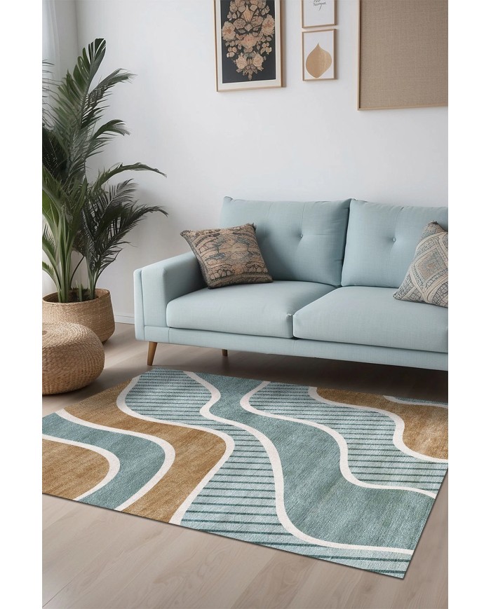 Tedan Kadife Yıkanabilir Kaymaz Pamuk Tabanlı Antibakteriyel Salon Halısı