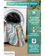 Tedan Kadife Yıkanabilir Kaymaz Pamuk Tabanlı Antibakteriyel Salon Halısı