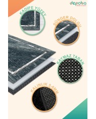 Setap Kadife Yıkanabilir Kaymaz Pamuk Tabanlı Antibakteriyel Salon Halısı