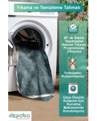 Setap Kadife Yıkanabilir Kaymaz Pamuk Tabanlı Antibakteriyel Salon Halısı