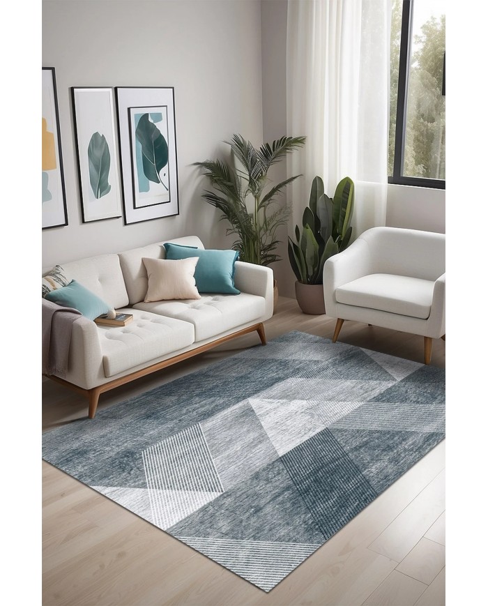 Nedla Kadife Yıkanabilir Kaymaz Pamuk Tabanlı Antibakteriyel Salon Halısı