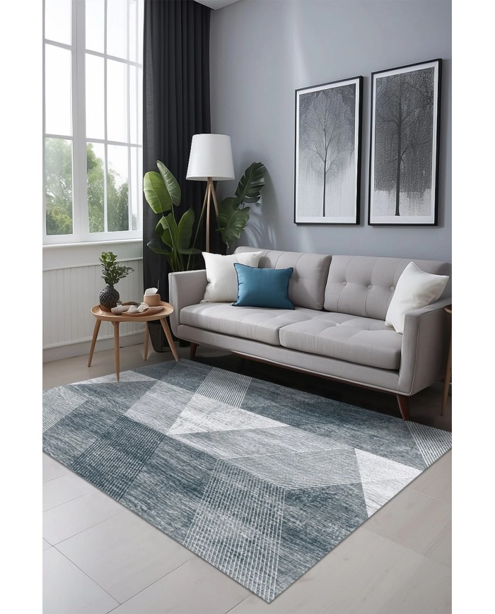 Nedla Kadife Yıkanabilir Kaymaz Pamuk Tabanlı Antibakteriyel Salon Halısı