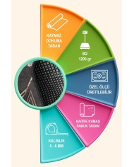 Pazera Kadife Yıkanabilir Kaymaz Pamuk Tabanlı Antibakteriyel Salon Halısı