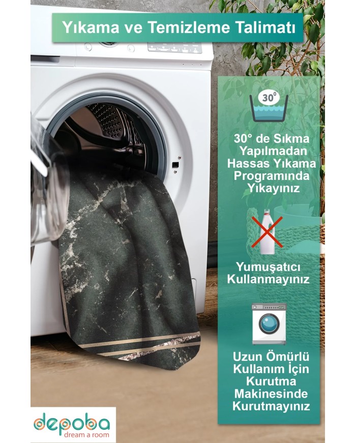 Pazera Kadife Yıkanabilir Kaymaz Pamuk Tabanlı Antibakteriyel Salon Halısı