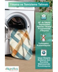 Nasem Kadife Yıkanabilir Kaymaz Pamuk Tabanlı Antibakteriyel Salon Halısı