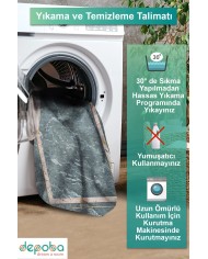 Faran Kadife Yıkanabilir Kaymaz Pamuk Tabanlı Antibakteriyel Salon Halısı