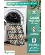 Camen Kadife Yıkanabilir Kaymaz Pamuk Tabanlı Antibakteriyel Salon Halısı