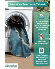 Derpa Kadife Yıkanabilir Kaymaz Pamuk Tabanlı Antibakteriyel Salon Halısı