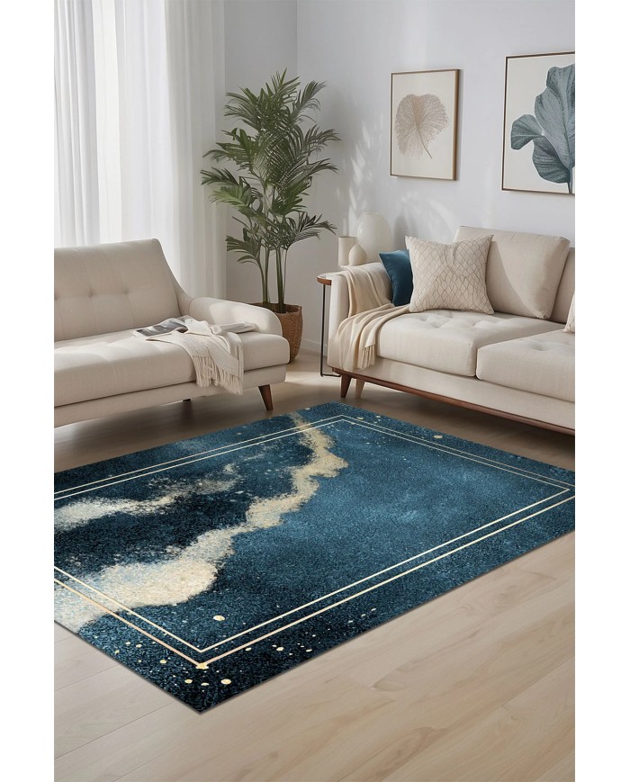 Derpa Kadife Yıkanabilir Kaymaz Pamuk Tabanlı Antibakteriyel Salon Halısı