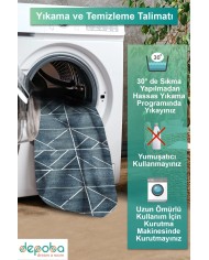 Nara Kadife Antibakteriyel Yıkanabilir Kaymaz Pamuk Tabanlı Yolluk