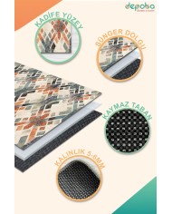 Sapre Kadife Antibakteriyel Yıkanabilir Kaymaz Pamuk Tabanlı Yolluk