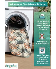 Sapre Kadife Antibakteriyel Yıkanabilir Kaymaz Pamuk Tabanlı Yolluk