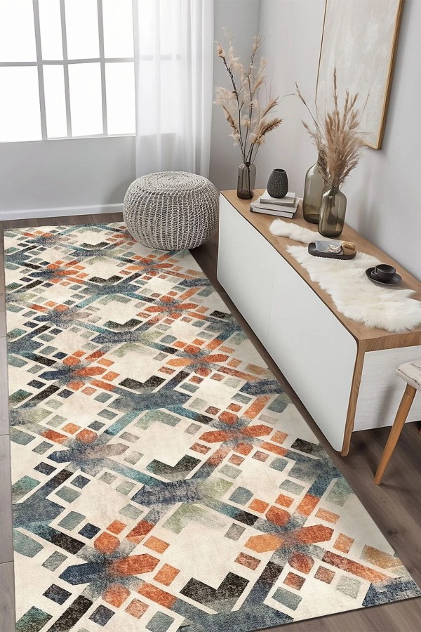 Sapre Kadife Antibakteriyel Yıkanabilir Kaymaz Pamuk Tabanlı Yolluk