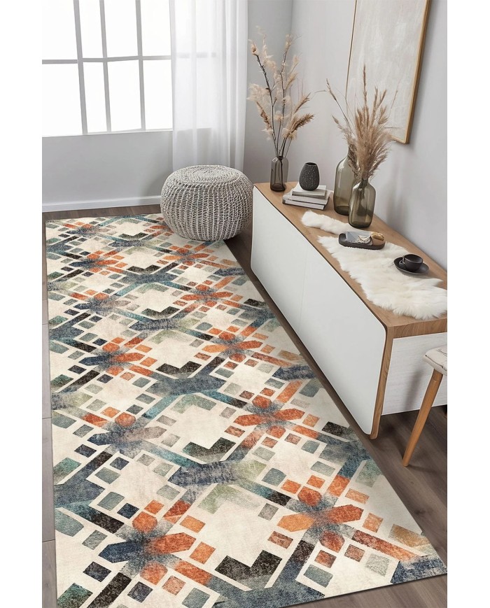 Sapre Kadife Antibakteriyel Yıkanabilir Kaymaz Pamuk Tabanlı Yolluk