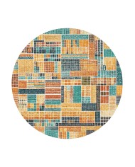 Abela Kadife Yıkanabilir Kaymaz Pamuk Tabanlı Antibakteriyel Yuvarlak Halı