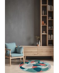 Elsen Kadife Yıkanabilir Kaymaz Pamuk Tabanlı Antibakteriyel Yuvarlak Halı