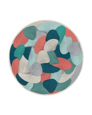 Elsen Kadife Yıkanabilir Kaymaz Pamuk Tabanlı Antibakteriyel Yuvarlak Halı