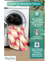 Fatan Kadife Yıkanabilir Kaymaz Pamuk Tabanlı Antibakteriyel Yuvarlak Halı