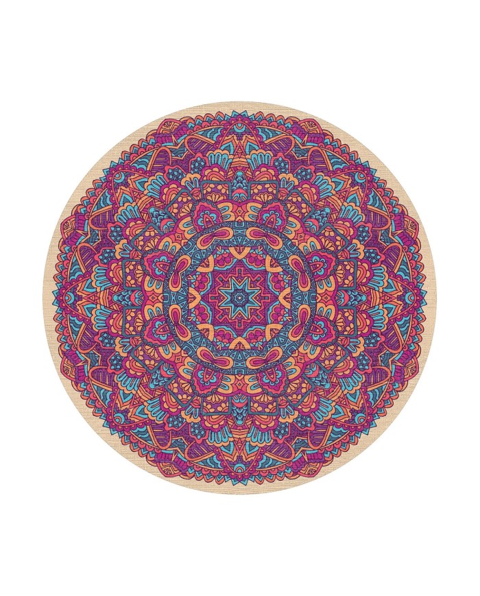 Fabon Kadife Yıkanabilir Kaymaz Pamuk Tabanlı Antibakteriyel Yuvarlak Halı