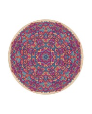 Fabon Kadife Yıkanabilir Kaymaz Pamuk Tabanlı Antibakteriyel Yuvarlak Halı