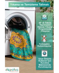 Nares Kadife Yıkanabilir Kaymaz Pamuk Tabanlı Antibakteriyel Yuvarlak Halı