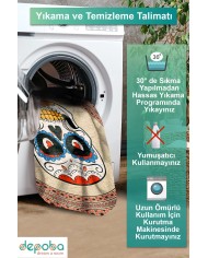 Kleta Kadife Yıkanabilir Kaymaz Pamuk Tabanlı Antibakteriyel Yuvarlak Halı