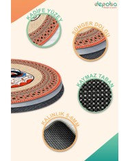 Kleta Kadife Yıkanabilir Kaymaz Pamuk Tabanlı Antibakteriyel Yuvarlak Halı