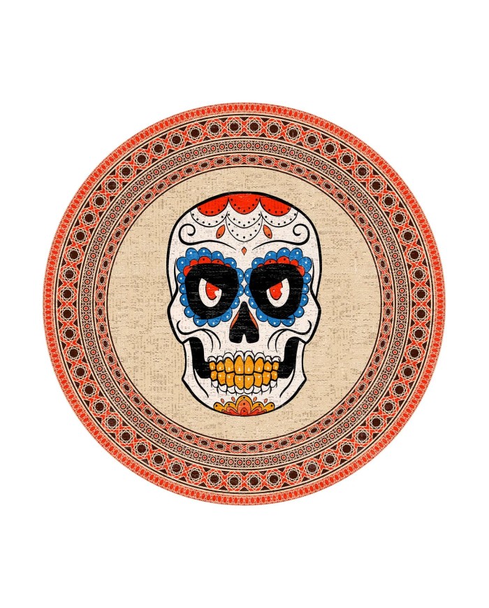 Kleta Kadife Yıkanabilir Kaymaz Pamuk Tabanlı Antibakteriyel Yuvarlak Halı