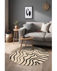 Hensa Kadife Yıkanabilir Kaymaz Pamuk Tabanlı Antibakteriyel Yuvarlak Halı