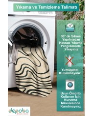 Hensa Kadife Yıkanabilir Kaymaz Pamuk Tabanlı Antibakteriyel Yuvarlak Halı