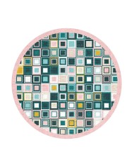 Meran Kadife Yıkanabilir Kaymaz Pamuk Tabanlı Antibakteriyel Yuvarlak Halı