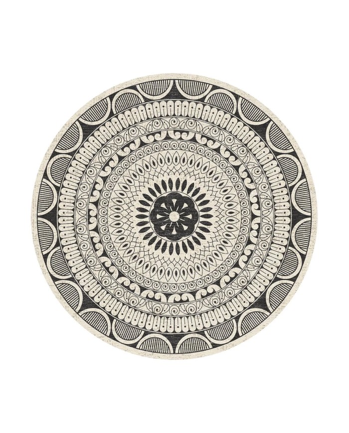 Marena Kadife Yıkanabilir Kaymaz Pamuk Tabanlı Antibakteriyel Yuvarlak Halı