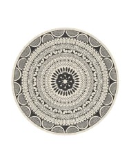 Marena Kadife Yıkanabilir Kaymaz Pamuk Tabanlı Antibakteriyel Yuvarlak Halı