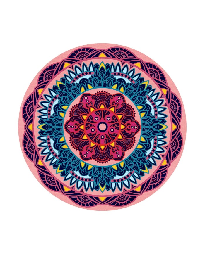 Pare Kadife Yıkanabilir Kaymaz Pamuk Tabanlı Antibakteriyel Yuvarlak Halı