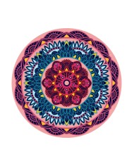 Pare Kadife Yıkanabilir Kaymaz Pamuk Tabanlı Antibakteriyel Yuvarlak Halı