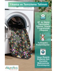 Zunar Kadife Yıkanabilir Kaymaz Pamuk Tabanlı Antibakteriyel Yuvarlak Halı