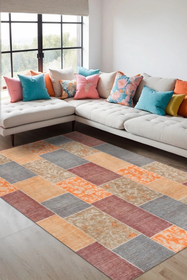 Asene Patchwork Şönil Doğal Pamuk Tabanlı Salon Halısı Kaymaz Antibakteriyel Yıkanabilir Çevre Dostu Asene Patchwork Şönil Doğal Pamuk Tabanlı Salon Halısı Kaymaz Antibakteriyel Yıkanabilir Çevre Dostu