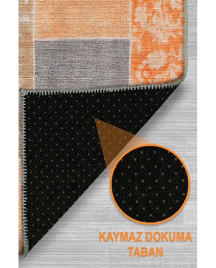 Asene Patchwork Şönil Doğal Pamuk Tabanlı Salon Halısı Kaymaz Antibakteriyel Yıkanabilir Çevre Dostu