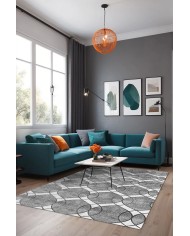 Bempa Modern Şönil Doğal Pamuk Tabanlı Salon Halısı Kaymaz Antibakteriyel Yıkanabilir Çevre Dostu