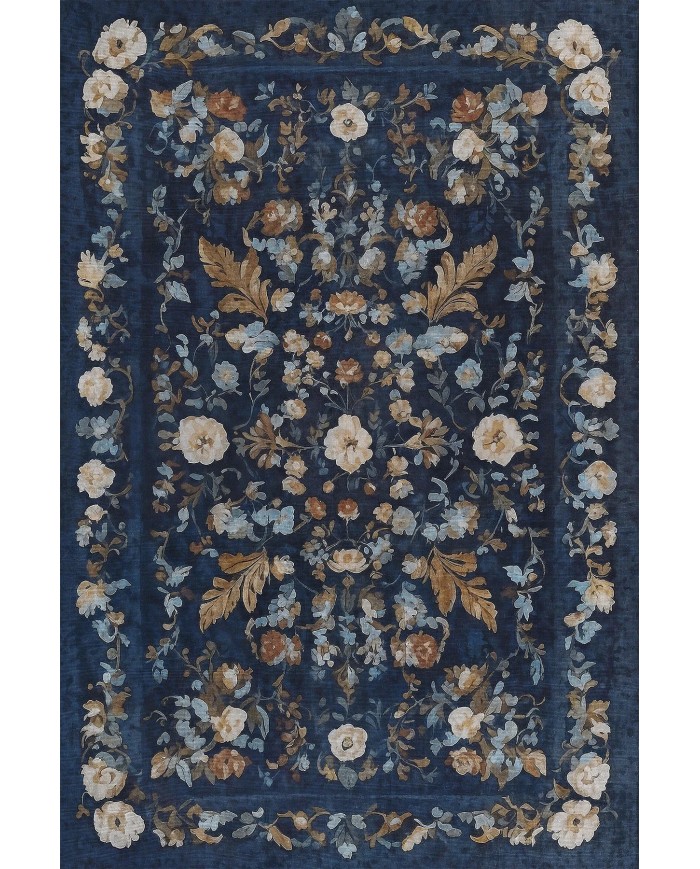 Rehan Vintage Şönil Doğal Pamuk Tabanlı Salon Halısı Kaymaz Antibakteriyel Yıkanabilir Çevre Dostu