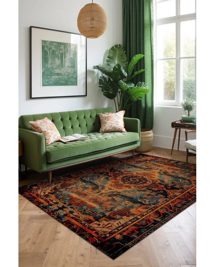 Parem Vintage Şönil Doğal Pamuk Tabanlı Salon Halısı Kaymaz Antibakteriyel Yıkanabilir Çevre Dostu