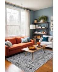 Konsa Vintage Şönil Doğal Pamuk Tabanlı Salon Halısı Kaymaz Antibakteriyel Yıkanabilir Çevre Dostu