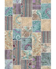 Herce Patchwork Şönil Doğal Pamuk Tabanlı Salon Halısı Kaymaz Antibakteriyel Yıkanabilir Çevre Dostu