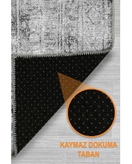 Denra Vintage Şönil Doğal Pamuk Tabanlı Salon Halısı Kaymaz Antibakteriyel Yıkanabilir Çevre Dostu